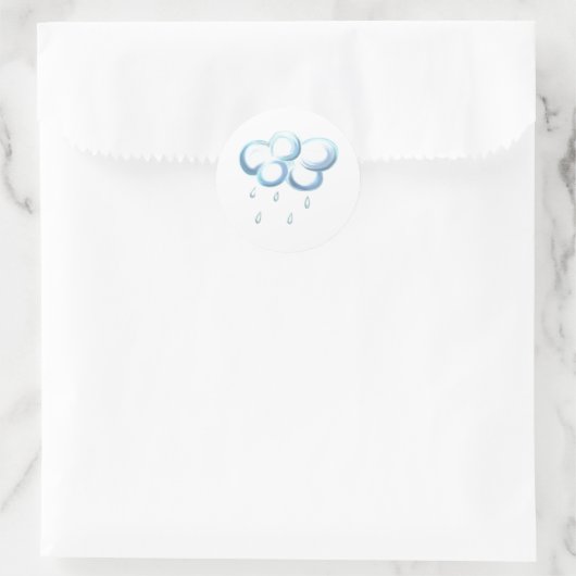 Rain Cloud Ronde Sticker (Tas)