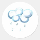 Rain Cloud Ronde Sticker (Voorkant)