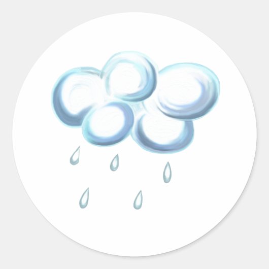 Rain Cloud Ronde Sticker (Voorkant)