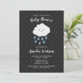 Rain Cloud themed Baby Shower-uitnodigingen Kaart (Staand voorkant)
