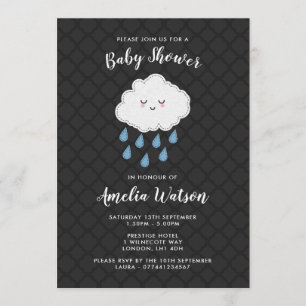 Rain Cloud themed Baby Shower-uitnodigingen Kaart