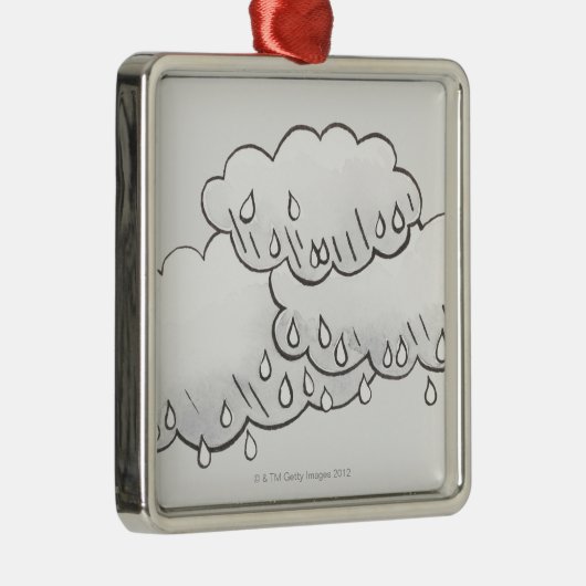 Rain Clouds Metalen Ornament (Rechts)
