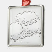 Rain Clouds Metalen Ornament (Links)