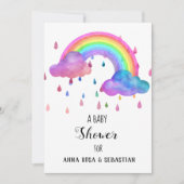 ** Rain Clouds Rainbow Baby shower Kaart (Voorkant)