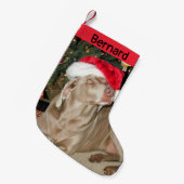 Rain Cute Weimaraner Dog - Gepersonaliseerd Kleine Kerstsok (Voorkant (Hangend))