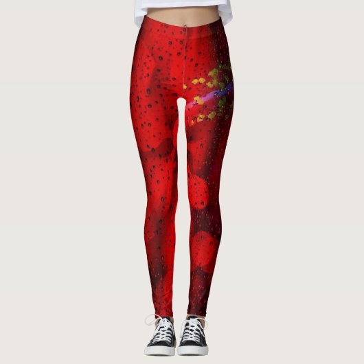 Rain Dotted Red Leggings (Voorkant)