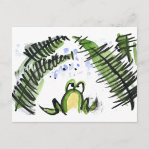 Rain Drenched Ferns en Frog Briefkaart