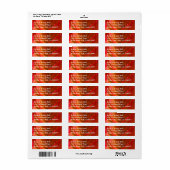 Rain Drop Flaming Roos Adreslabel Etiket (Full Sheet)
