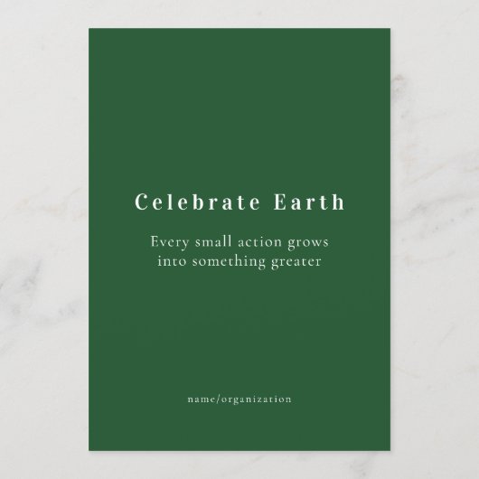 Rain drops on grass, Earth Day Card (Achterkant)