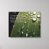 Rain Drops op Leaf Schrift Canvas Afdruk (Voorkant)