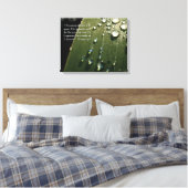 Rain Drops op Leaf Schrift Canvas Afdruk (Insitu (Slaapkamer))
