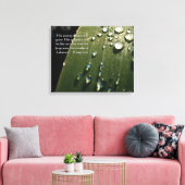 Rain Drops op Leaf Schrift Canvas Afdruk (Insitu (Woonkamer))