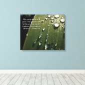 Rain Drops op Leaf Schrift Canvas Afdruk (Insitu (Houten vloer))