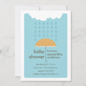 Rain Drups Baby shower Invitation - Boy Kaart (Voorkant)