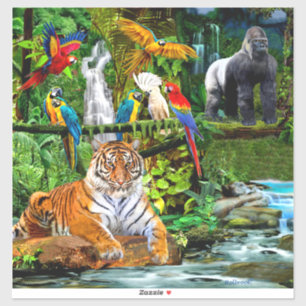 RAIN FOREST WILDLIFE STICKER