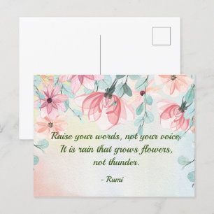 Rain Groeit Flowers Rumi Quote Briefkaart