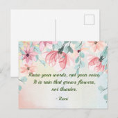 Rain Groeit Flowers Rumi Quote Briefkaart (Voorkant / Achterkant)