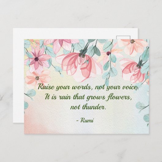 Rain Groeit Flowers Rumi Quote Briefkaart (Voorkant / Achterkant)