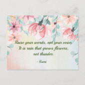 Rain Groeit Flowers Rumi Quote Briefkaart (Voorkant)