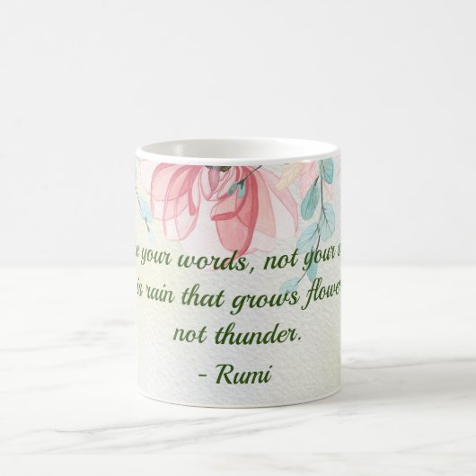 Rain Groeit Flowers Rumi Quote Koffiemok (Center)