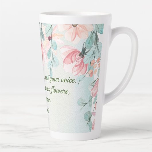 Rain Groeit Flowers Rumi Quote Latte Mok (Rechts)
