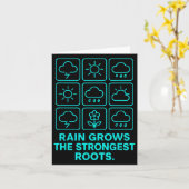 Rain Grows The Strongest Roots Resilience Motivati Kaart (Gele Bloem)