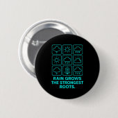 Rain Grows The Strongest Roots Resilience Motivati Ronde Button 5,7 Cm (Voorkant /achterkant)