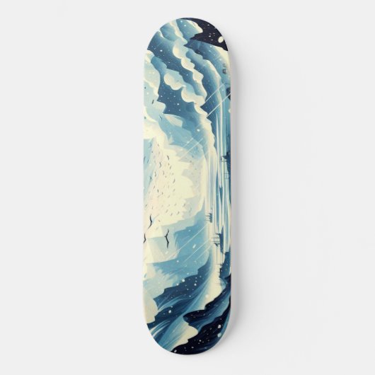 Rain Hail Migrating Birds Snow Mountains Scenery Persoonlijk Skateboard (Voorkant)