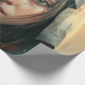 Rain hood girl cadeaupapier (Hoek)