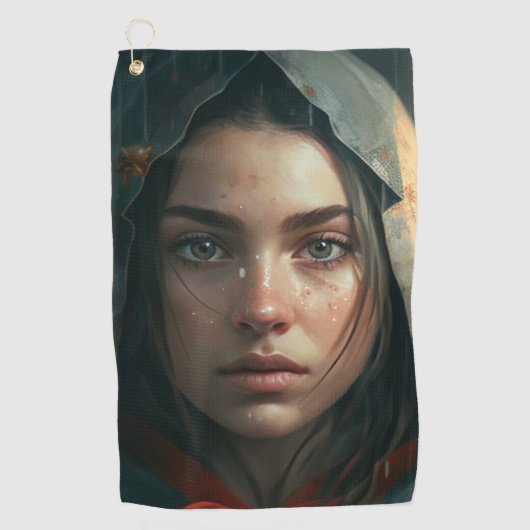Rain hood girl golfhanddoek (Voorkant)