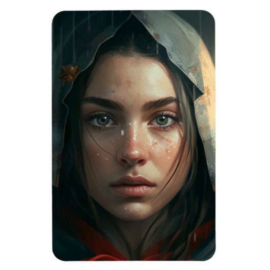 Rain hood girl magneet (Verticaal)