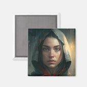 Rain hood girl magneet (Voorkant / Achterkant)
