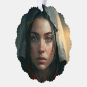 Rain hood girl ornament kaart (Links)