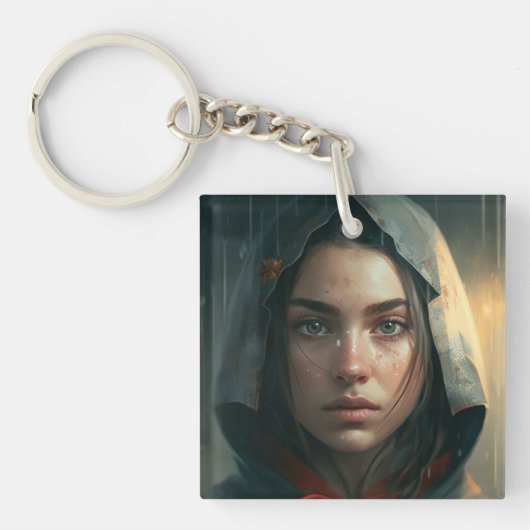 Rain hood girl sleutelhanger (Voorkant)