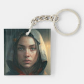 Rain hood girl sleutelhanger (Achterkant)