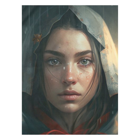 Rain hood girl tafelkleed (Voorkant)