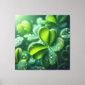 Rain-Kissed Clover - Canvas Afdruk (Voorkant)