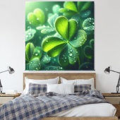 Rain-Kissed Clover - Canvas Afdruk (Insitu (Slaapkamer))