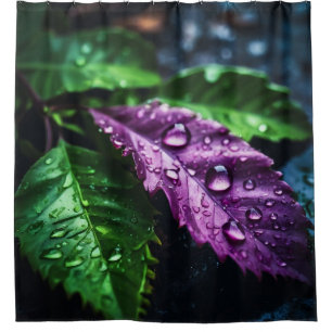 Rain-Kissed Leaves: het palet van de Natuur Douchegordijn