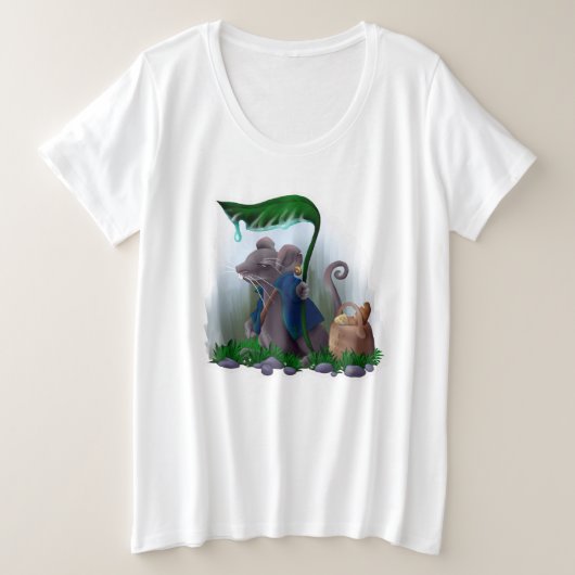 Rain Mouse |  Grote Maat T-shirt (Design voorkant)