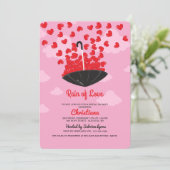 Rain of Love Shower Uitnodiging (Staand voorkant)