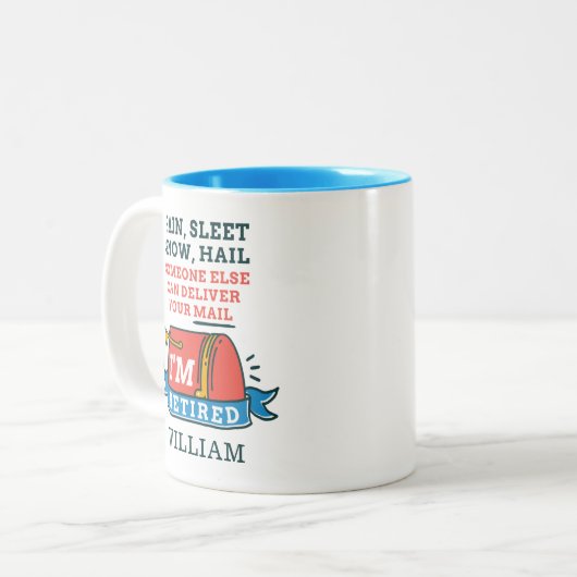 Rain Sneeuw Gepensioneerd Postpersoneel Aangepast Tweekleurige Koffiemok (Voorkant links)