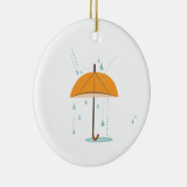 Rain Umbrella Keramisch Ornament (Rechts)