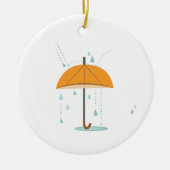 Rain Umbrella Keramisch Ornament (Voorkant)