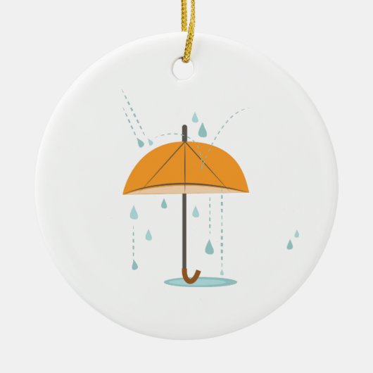 Rain Umbrella Keramisch Ornament (Voorkant)