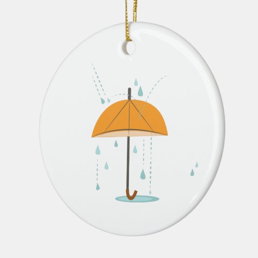 Rain Umbrella Keramisch Ornament (Links)