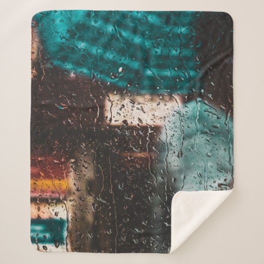 Rain wet water drip window nature sherpa deken (Voorkant)