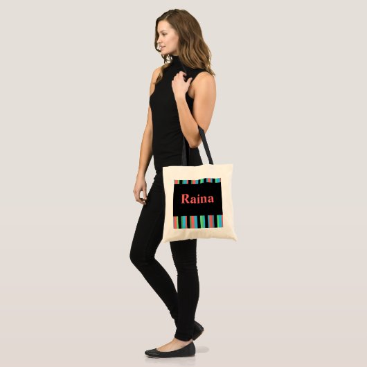 Raina Striped Canvas tas (Voorkant (model))