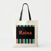 Raina Striped Canvas tas (Voorkant)