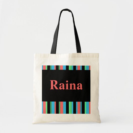 Raina Striped Canvas tas (Voorkant)